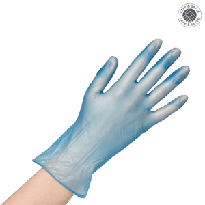 Puderfreier transparenter Vinylhandschuh wiroBASIC PF blau